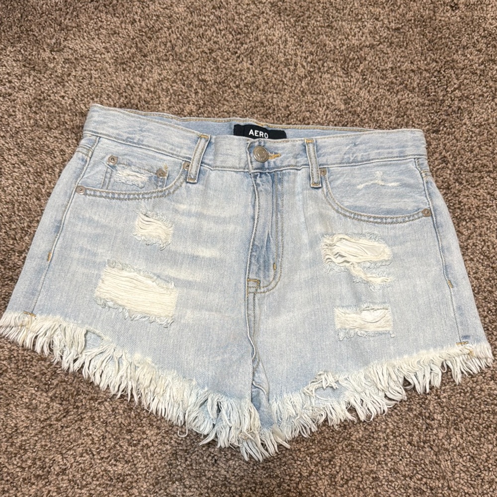 Aeropostale Light Wash Cut-Off Jean Shorts